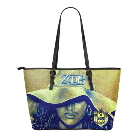 Image of Zeta Phi Beta Leather Tote - Unique Greek Store