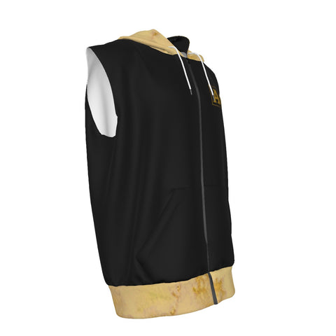 Image of Alpha Phi Alpha bleached Zipper-Up Gym Sleeveless Hoodie