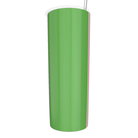 Image of Alpha Kappa Alpha Glitter Tumbler With Stainless Steel Straw 20oz