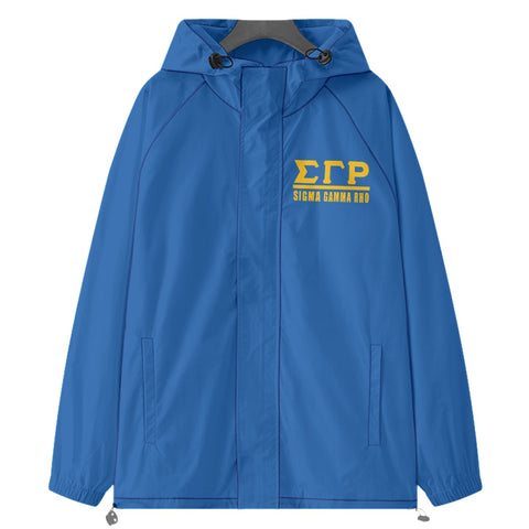 Image of Sigma Gamma Rho All-Over Print Women’s Raglan Sleeve Windbreaker With Zipper Closure And Velcro