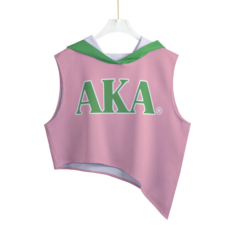 Image of Alpha Kappa Alpha Sleeveless Irregular Hem Pullover Hoodie
