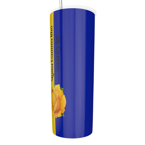 Image of Sigma Gamma Rho Glitter Tumbler With Stainless Steel Straw 20oz