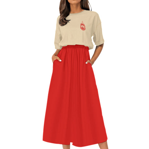 Image of Delta Sigma Theta Elastic Waist Dress