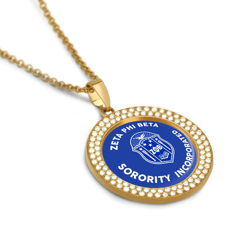 Image of Zeta Phi Beta Diamond Necklace