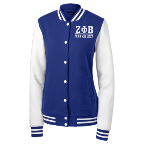 Image of Zeta Phi Beta All-Over Print Women's Ribbed Stand-up Collar Jacket