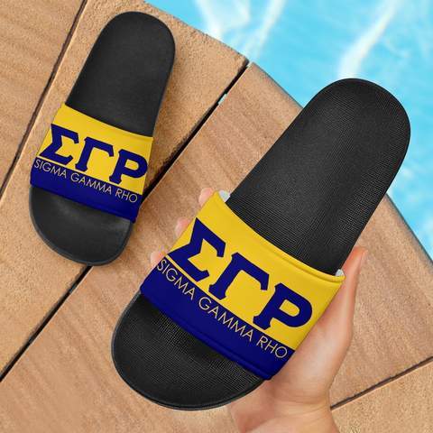 Image of Sigma Gamma Rho Black Slide Sandals Design B