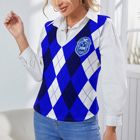 Image of Zeta Phi Beta Long Sleeve Button Knit Vest