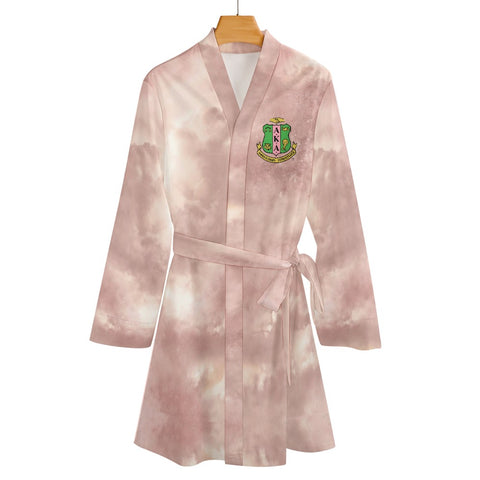 Image of Alpha Kappa Alpha Long Sleeve Belted Robe