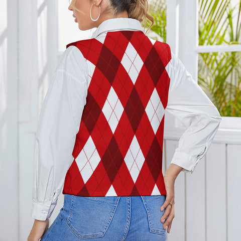 Image of Delta Sigma Theta Long Sleeve Button Knit Vest