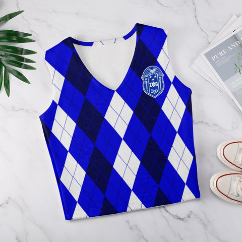 Image of Zeta Phi Beta Long Sleeve Button Knit Vest