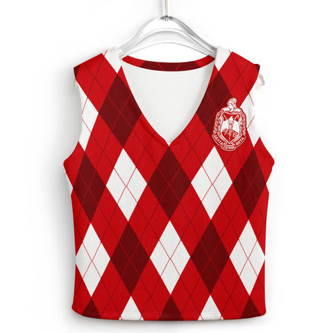 Image of Delta Sigma Theta Long Sleeve Button Knit Vest