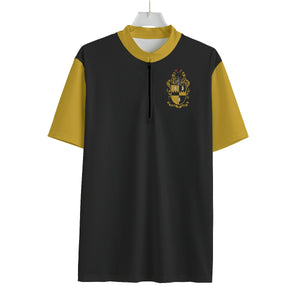 Alpha Phi Alpha Black Zipped Billiard Polo