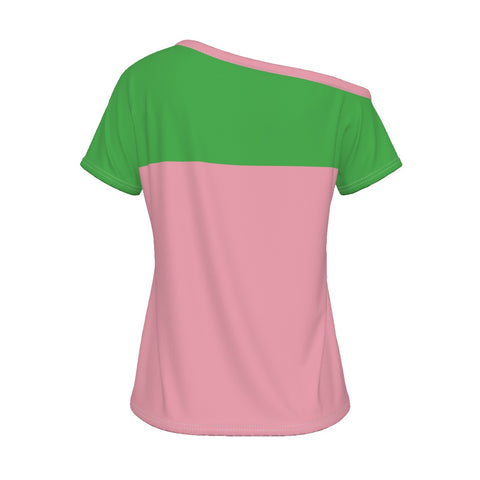 Image of Alpha Kappa Alpha Off-Shoulder T-shirt