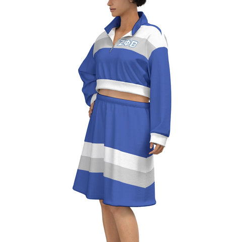 Image of Zeta Phi Beta Cropped And Skirt Set