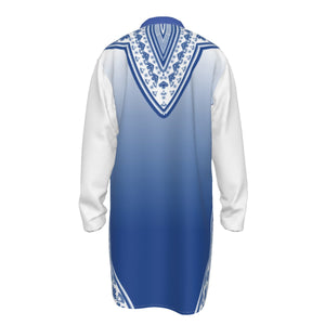 Phi Beta Sigma All-Over Print Men's Stand-up Collar Long Shirt