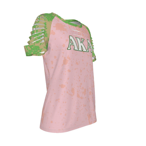 Image of Alpha Kappa Alpha Ripped T-Shirt