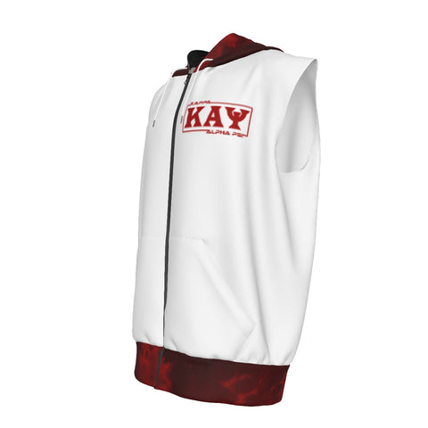 Image of Kappa Alpha Psi bleached Zipper-Up Gym Sleeveless Hoodie