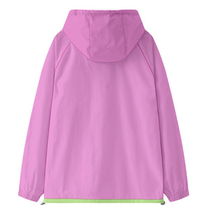 Alpha Kappa Alpha Raglan Sleeve Windbreaker With Zipper Closure And Velcro
