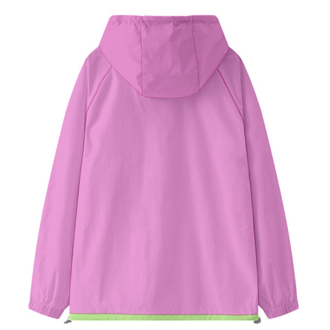 Image of Alpha Kappa Alpha Raglan Sleeve Windbreaker With Zipper Closure And Velcro