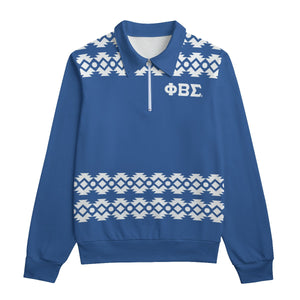 Phi Beta Sigma All-Over Print Unisex Lapel Sweatshirt | 310GSM Cotton