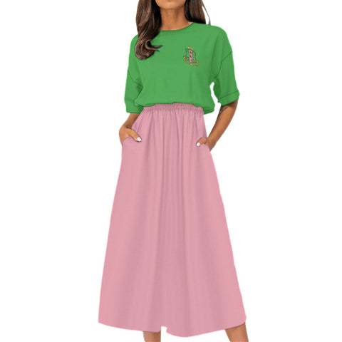 Image of Alpha Kappa Alpha Elastic Waist Dress