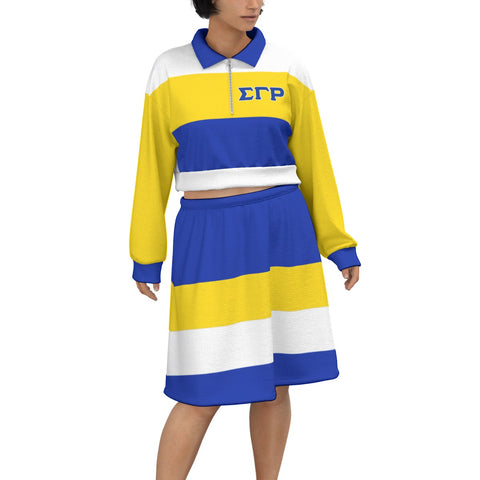 Image of Sigma Gamma Rho Cropped And Skirt Set