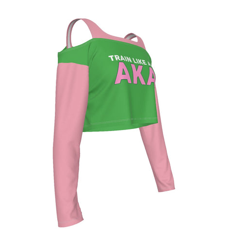 Image of Alpha Kappa Alpha Cold-shoulder Stitching Cami T-shirt