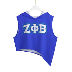 Zeta Phi Beta Sleeveless Irregular Hem Pullover Hoodie