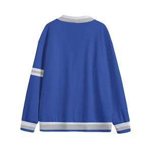 Zeta Phi Beta V-neck Knitted Fleece Cardigan With Button Closure