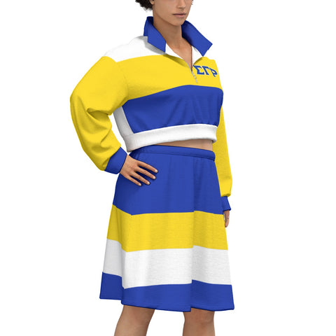 Image of Sigma Gamma Rho Cropped And Skirt Set