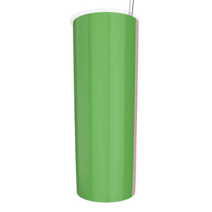 Alpha Kappa Alpha Glitter Tumbler With Stainless Steel Straw 20oz