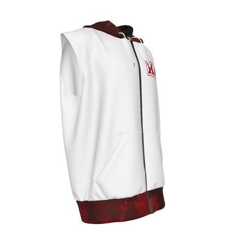 Image of Kappa Alpha Psi bleached Zipper-Up Gym Sleeveless Hoodie