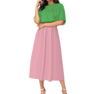 Alpha Kappa Alpha Elastic Waist Dress