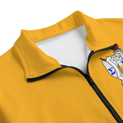 Image of Sigma Gamma Rho All-Over Print Unisex Stand-up Collar Knitted Fleece Outwear