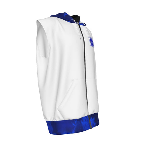 Image of Phi Beta Sigma bleached Zipper-Up Gym Sleeveless Hoodie