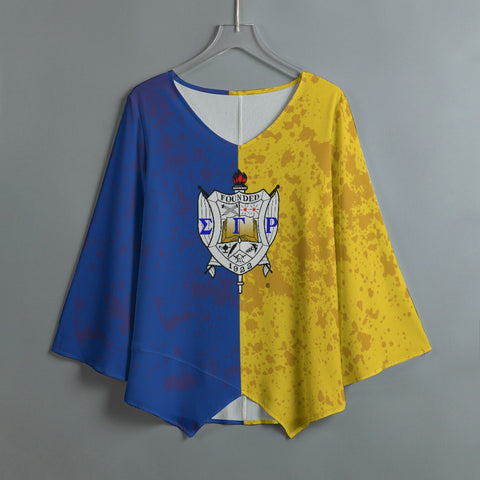 Image of Sigma Gamma Rho V-neck T-shirt With Irregular Hem