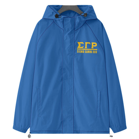 Image of Sigma Gamma Rho All-Over Print Women’s Raglan Sleeve Windbreaker With Zipper Closure And Velcro