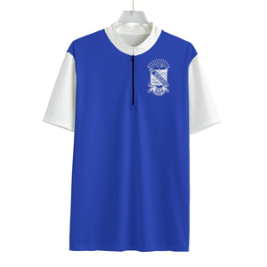 Phi Beta Sigma Black Zipped Billiard Polo