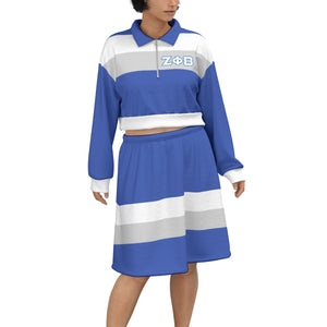 Zeta Phi Beta Cropped And Skirt Set