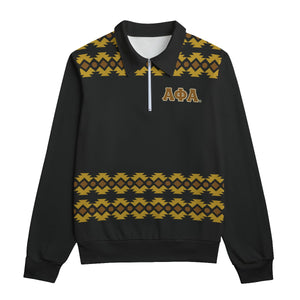 Alpha Phi Alpha All-Over Print Unisex Lapel Sweatshirt | 310GSM Cotton