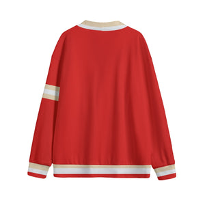 Delta Sigma Theta V-neck Knitted Fleece Cardigan With Button Closure