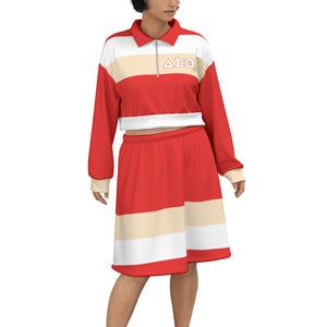 Delta Sigma Theta Cropped And Skirt Set