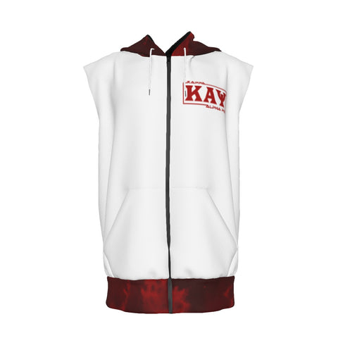 Image of Kappa Alpha Psi bleached Zipper-Up Gym Sleeveless Hoodie