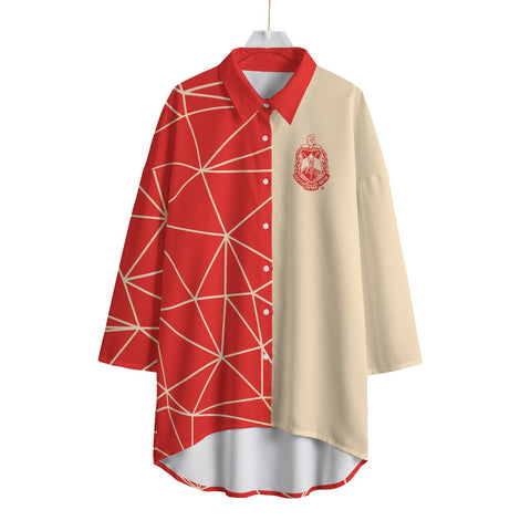 Image of Delta Sigma Theta Chiffon Shirt With Elbow Sleeve