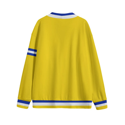 Image of Sigma Gamma Rho V-neck Knitted Fleece Cardigan With Button Closure