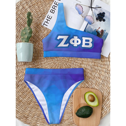 Image of Zeta Phi Beta Bikini With Single Shoulder