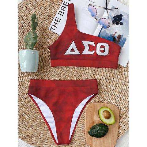 Image of Delta Sigma Theta Bikini With Single Shoulder