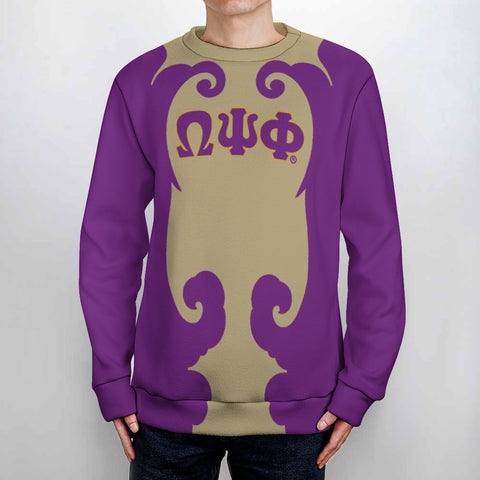 Image of Omega Psi Phi Filigree Men's Crew Neck Sweater