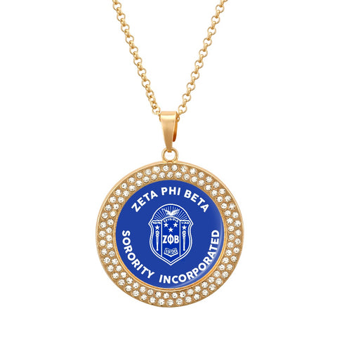 Image of Zeta Phi Beta Diamond Necklace