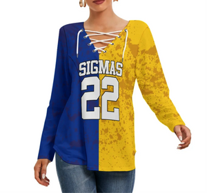 Sigma Gamma Rho Long Sleeve Neckline Tie Sweatshirt